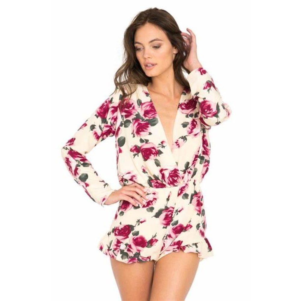159 STONE COLD FOX Floral Love Jumper Silk Romper XS/S - Picture 5 of 16
